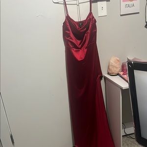 Elegant Red Satin Dress